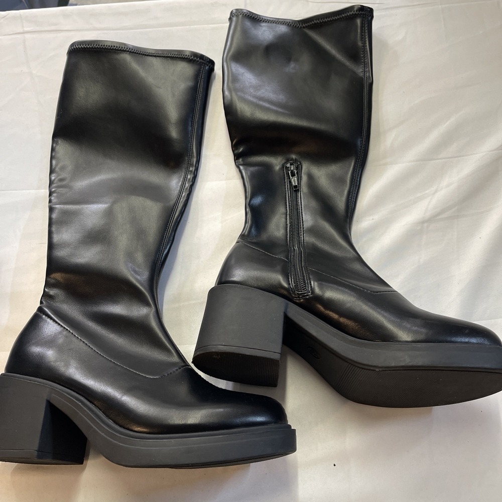 Wild‎ Fable Danika Boots Black Leather Side Zipper Size 6 1/2